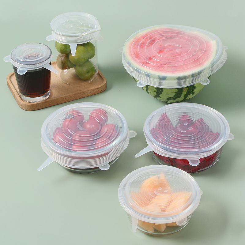 6-Piece Reusable Silicone Stretch Lids – Eco-Friendly Food Storage Covers