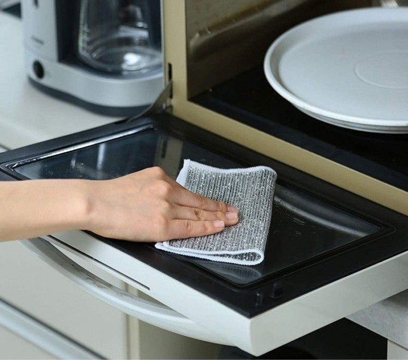 5-Pack Durable Steel Wire Scrubbers – Reusable Kitchen Cleaning Cloths