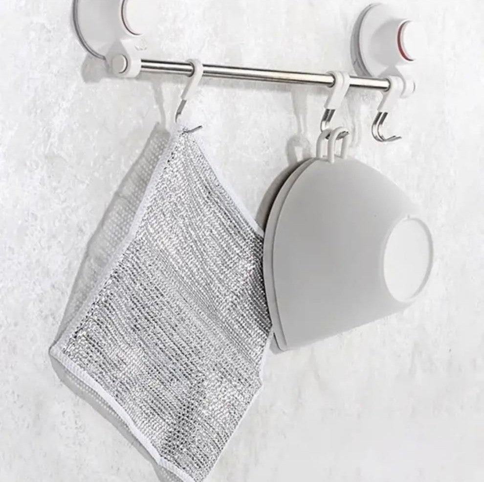 5-Pack Durable Steel Wire Scrubbers – Reusable Kitchen Cleaning Cloths